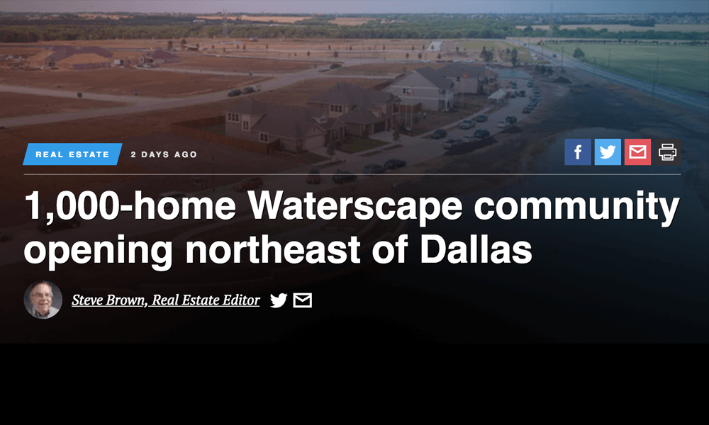 Waterscape Featured in the Dallas News!