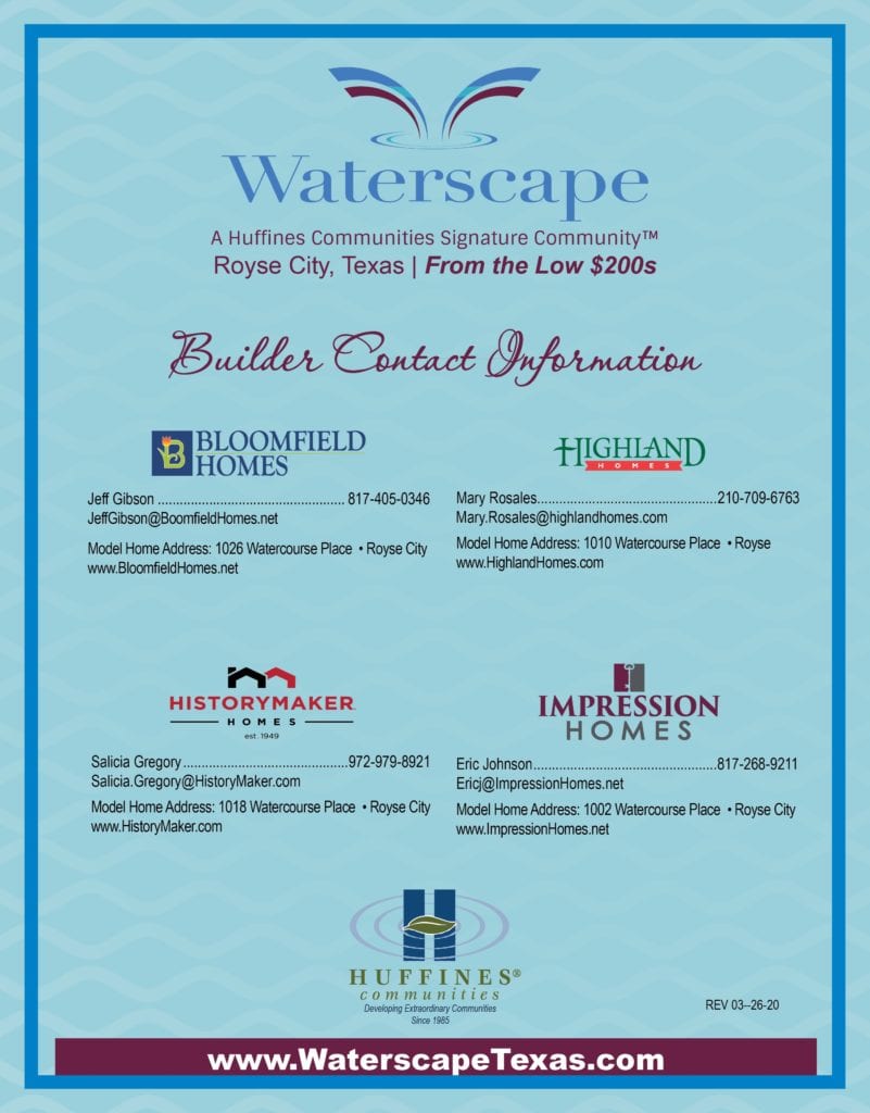 Waterscape A Huffines Communities